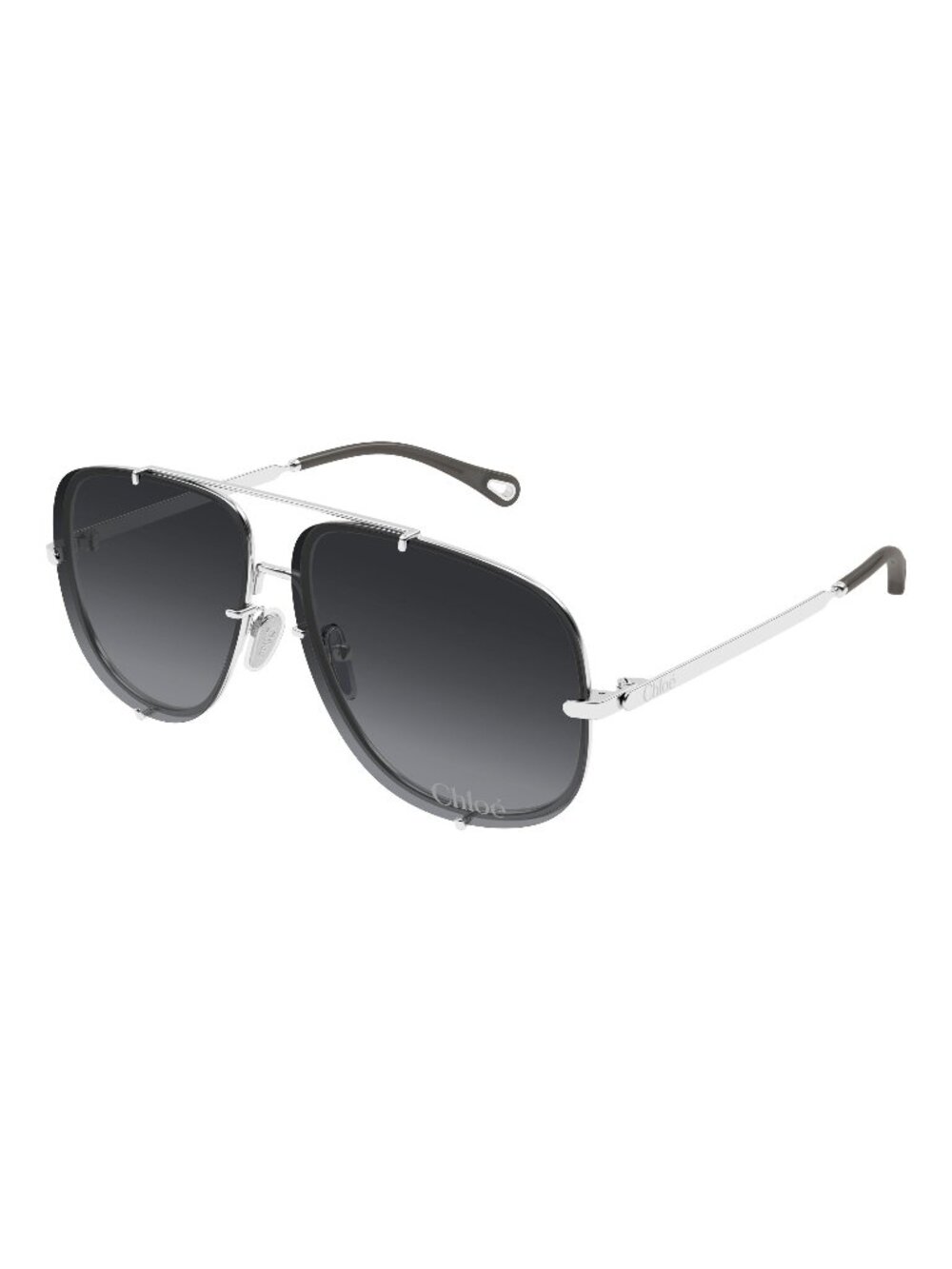 New Chloé Women's Sunglasses Silver Grey Lens Metal Frame CH0348S 002 62